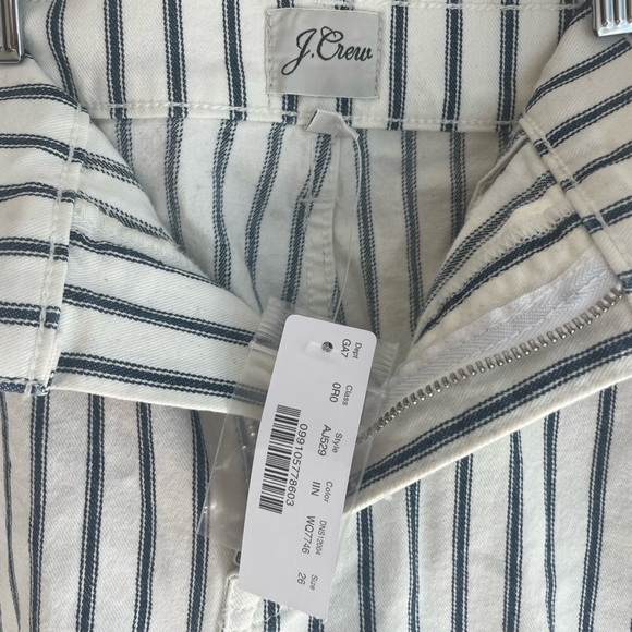NWT J. CREW Slim Wide Leg Navy Striped Jeans - Picture 4 of 5
